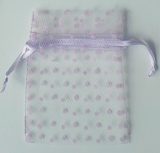 Polka Dot Tulle Favor Bag - Lilac Small