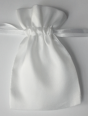 Satin Favor Gift Bag - Large White