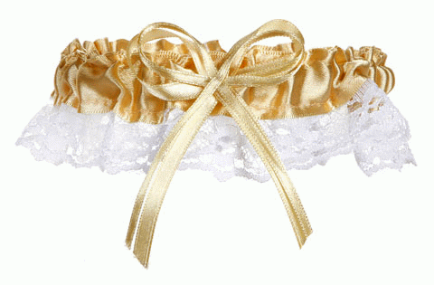 Gold Satin & Lace Garter Belt