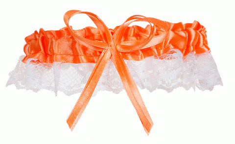 Orange Satin & Lace Garter Belt