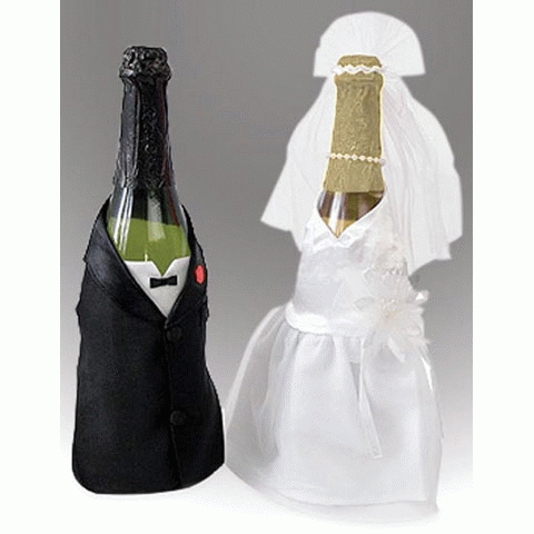 Bride and Groom Wine Bottle Bags